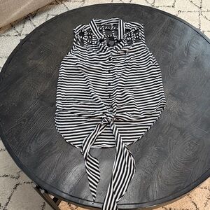 Y2K Rue21 Monochrome Striped Top